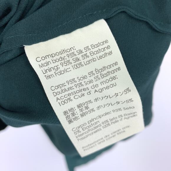 3.1 Phillip Lim Women's 4 Hi Low Chiffon Mini Dress Sleeveless Green High Neck - Picture 6 of 6